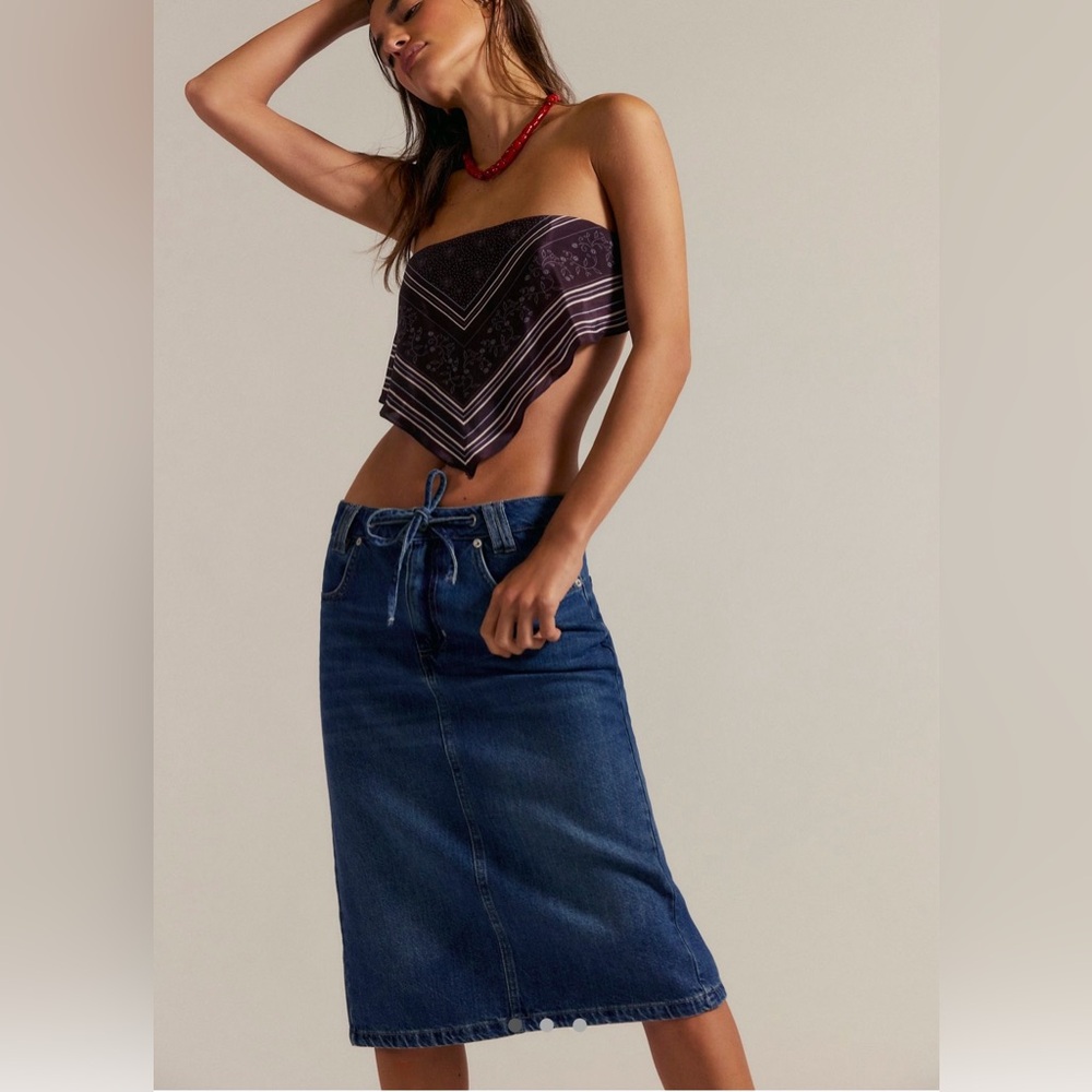 We The Free Stella Denim Column Skirt size 26